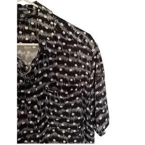 Volcom Men’s Classic Fit Black Short Sleeve Button-Up Shirt Surf Skate Print XL